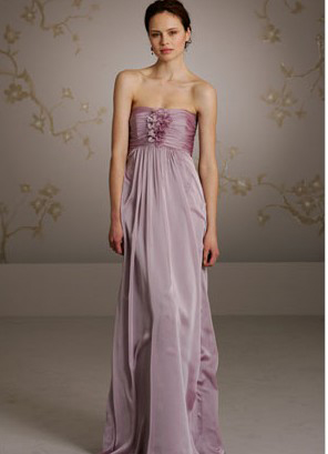 Light Purple Strapless Sheath/ Column Floor length Homecoming Dress/ Bridesamid Dress